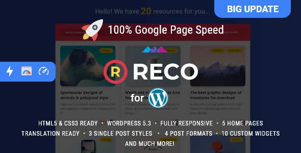 Reco v4.5.0 – Minimal Theme for Freebiesnulled