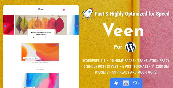 Veen v2.0.2 – Minimal & Lightweight Blog for WordPressnulled