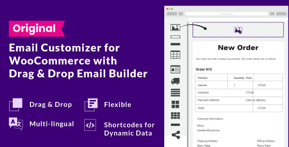 WooCommerce Email Customizer with Drag and Drop v1.5.15